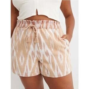 Aerie Tan Tribal Jacquard High Waisted Cotton Pull-on Summer Beach Shorts M